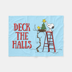 Manta Polar Cacahuetes   Árbol de Navidad Snoopy & Woodstock