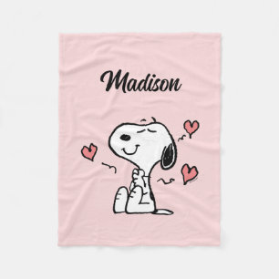 Manta Polar Cacahuetes Corazones de Snoopy