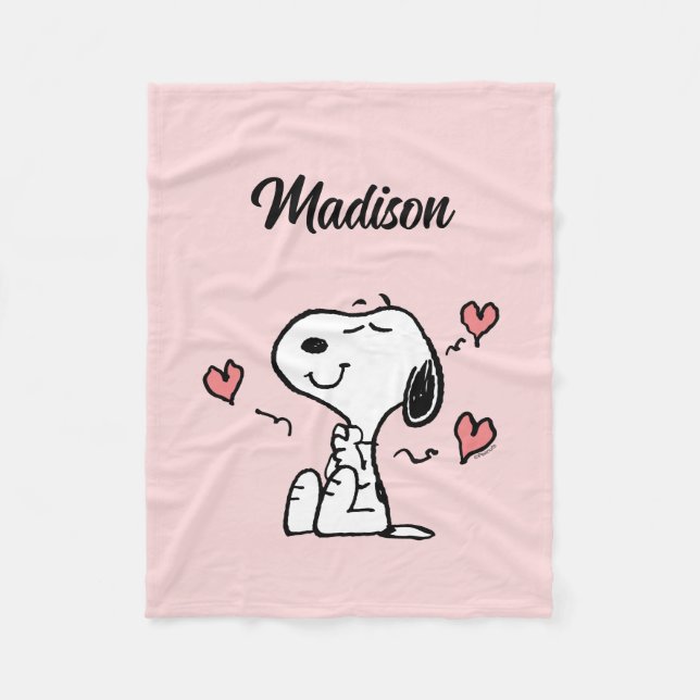 Manta Polar Cacahuetes | Corazones de Snoopy (Anverso)