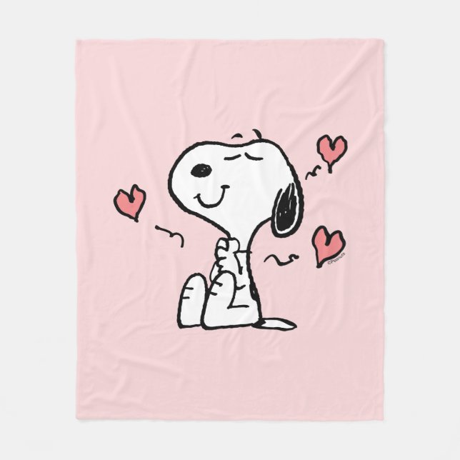 Manta Polar Cacahuetes | Corazones de Snoopy (Anverso)
