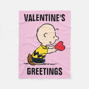 Manta Polar Cacahuetes   El día de San Valentín Charlie Brown