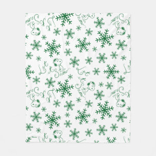 Manta Polar Cacahuetes Navidades Snoopy Let It Snow Pattern