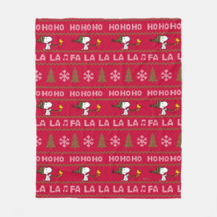 Manta Polar Cacahuetes   Navidades Snoopy y Woodstock Sweater