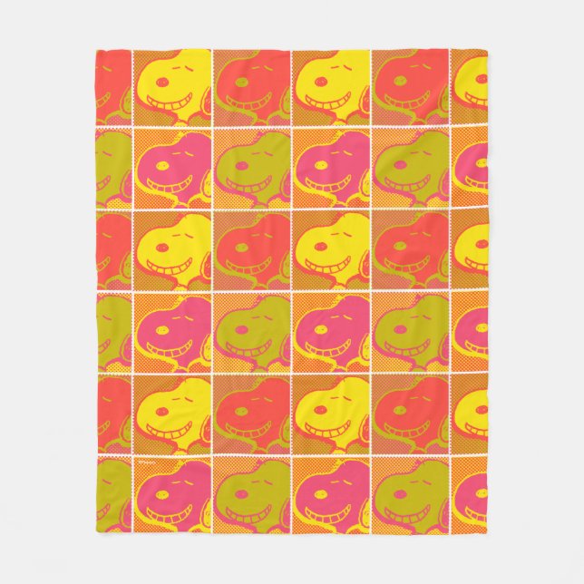 Manta Polar Cacahuetes | Patrón de arte pop Snoopy (Anverso)