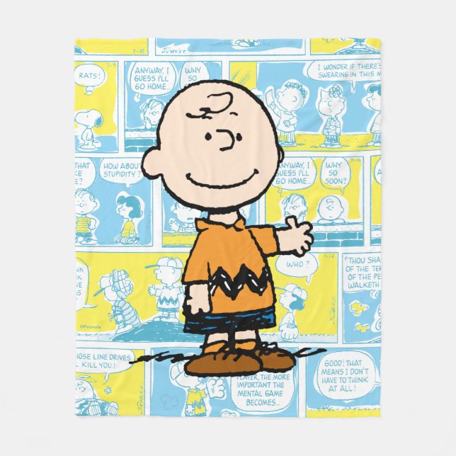 Manta Polar Cacahuetes | Patrón de cómics de Charlie Brown (Anverso)