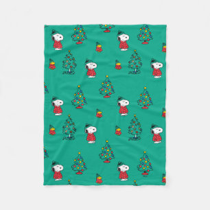 Manta Polar Cacahuetes   Patrón de Navidades Snoopy y Woodstoc