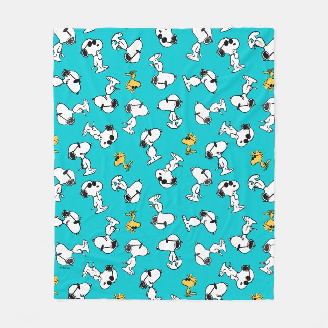 Manta Polar Cacahuetes | Patrón Snoopy & Gafas de sol (Anverso)