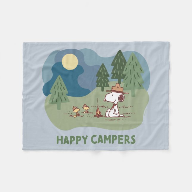 Manta Polar Cacahuetes | Sitio del campamento de Snoopy y Wood (Frente (Horizontal))