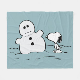 Manta Polar Cacahuetes Snoopy Construye Un Hombre De Nieve
