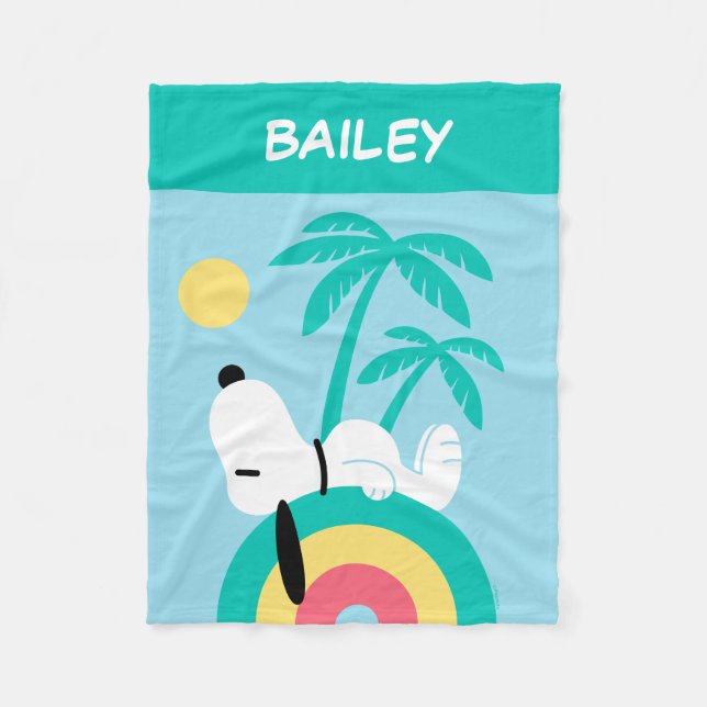 Manta Polar Cacahuetes | Snoopy Deco | Añadir su nombre (Anverso)