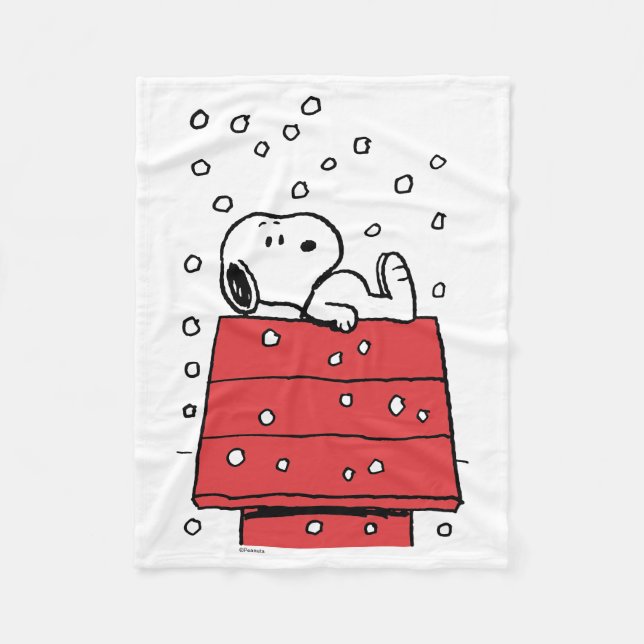 Manta Polar Cacahuetes | Snoopy Doghouse Snowflakes (Anverso)