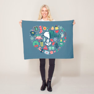 Manta Polar Cacahuetes   Snoopy Holiday Happiness Heart