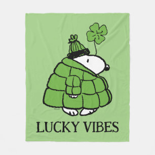 Manta Polar Cacahuetes   Snoopy Lucky Clover