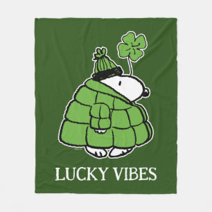 Manta Polar Cacahuetes   Snoopy Lucky Clover