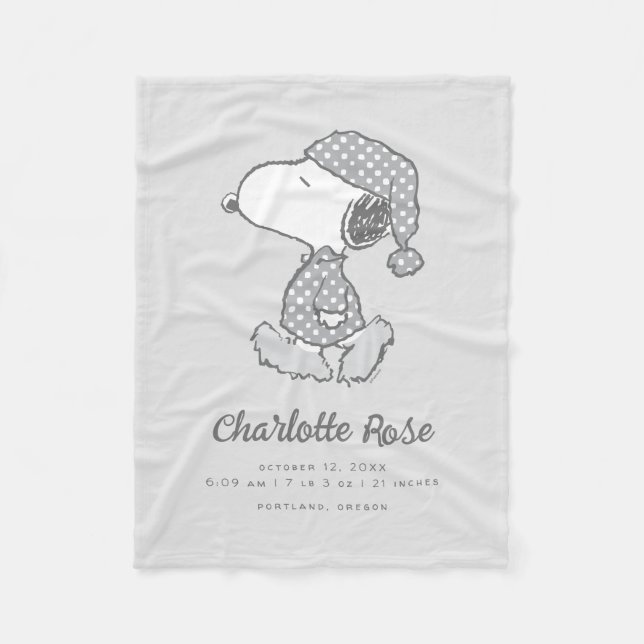 Manta Polar Cacahuetes | Snoopy Polka Dot Pajamas Baby (Anverso)