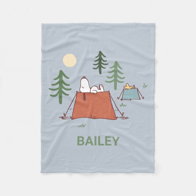 Manta Polar Cacahuetes | Snoopy & Woodstock | Añadir su nombre (Anverso)