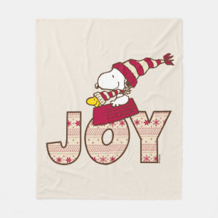 Manta Polar Cacahuetes   Snoopy & Woodstock Joy Sled Ride