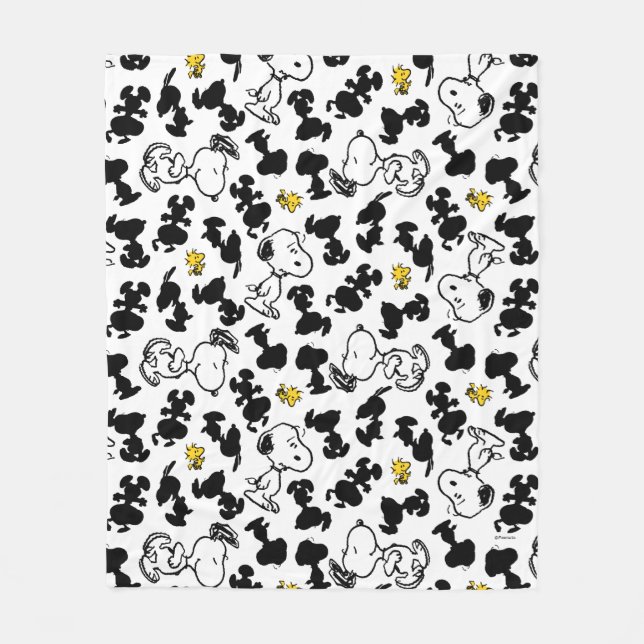 Manta Polar Cacahuetes | Snoopy & Woodstock Shadow Pattern (Anverso)