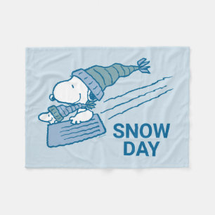 Manta Polar Cacahuetes Snoopy & Woodstock Sledding