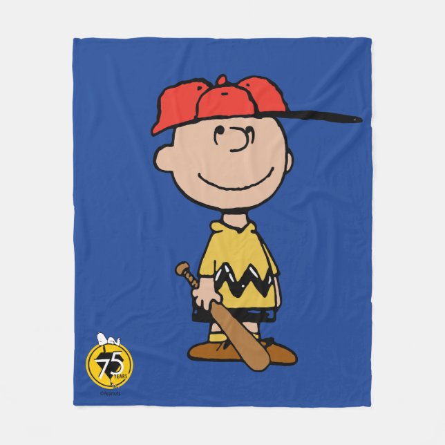 Manta Polar Cacahuetes | Sonrisa de béisbol Charlie Brown (Anverso)