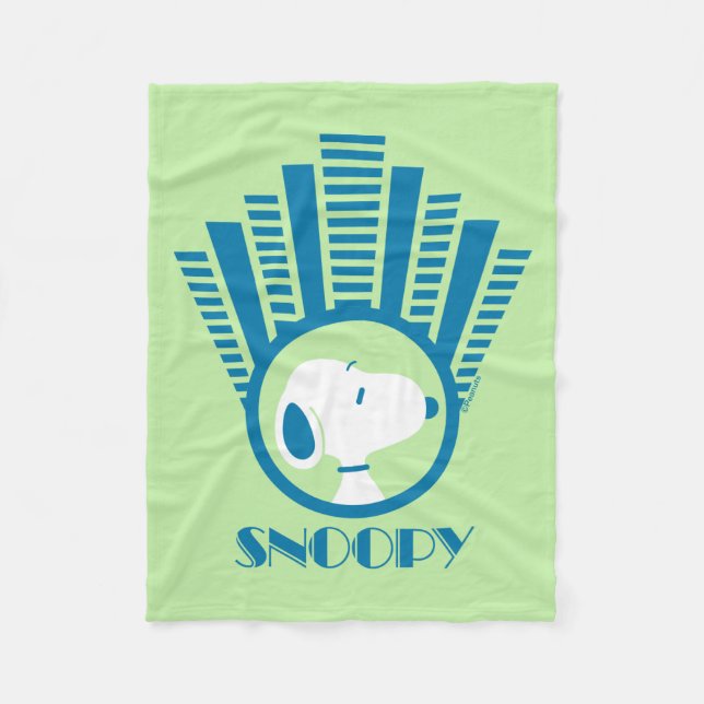 Manta Polar Cacahuetes | Sueños de Deco Azul Snoopy (Anverso)