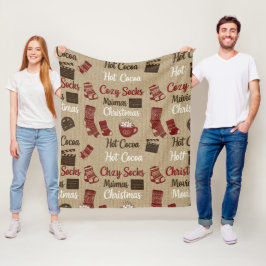 Manta Polar Cacao Caliente Calcetines y Navidades Cine Cálido