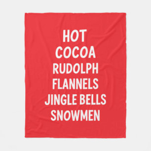 Manta Polar Cacao Caliente Rudolph Franela Campanas de Navidad