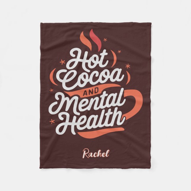 Manta Polar Cacao caliente y salud mental personalizados (Anverso)