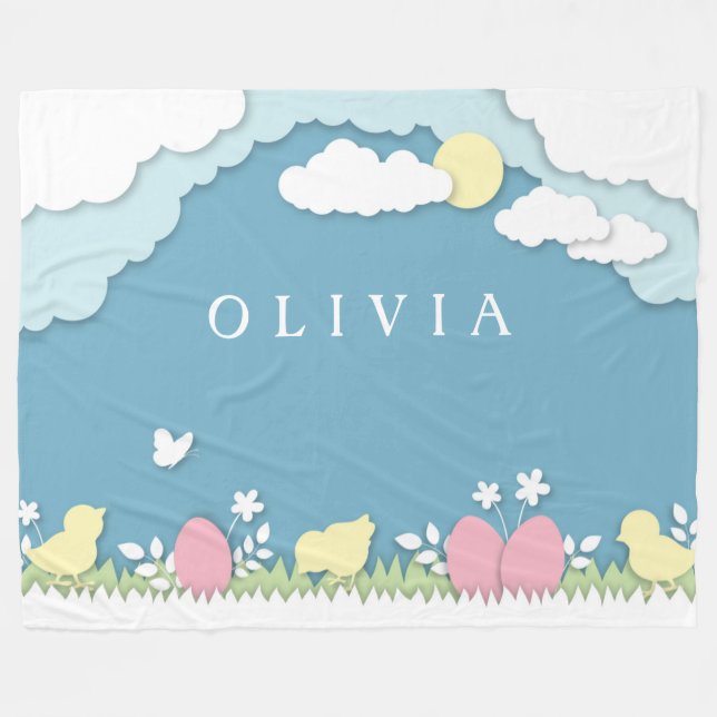 Manta Polar Cacería de huevos de Pascua, naturaleza de papeleo (Frente (Horizontal))