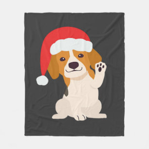 Manta Polar Cachorro Beagle con sombrero de Santa para amantes
