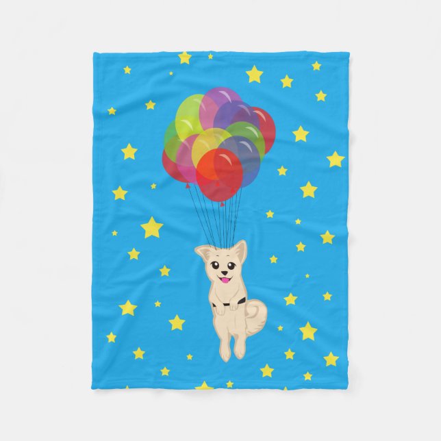 Manta Polar Cachorro con globos (Anverso)