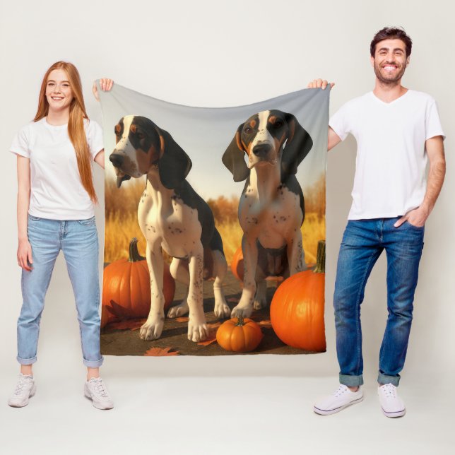 Manta Polar Cachorro de Treeing Walker Coonhound Otoño Calabaz (In situ)