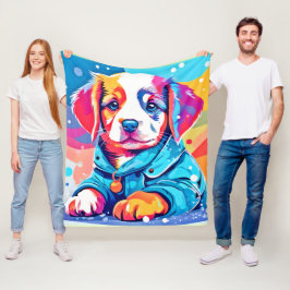 Manta Polar Cachorro en diseño de Abrigo Azul