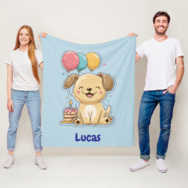 Manta Polar Cachorro Feliz, Niño, Regalo de 1er Cumpleaños Per