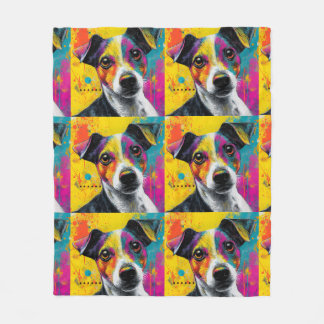 Manta Polar Cachorro Lindo Perro Divertido Arte Mixto Mascota