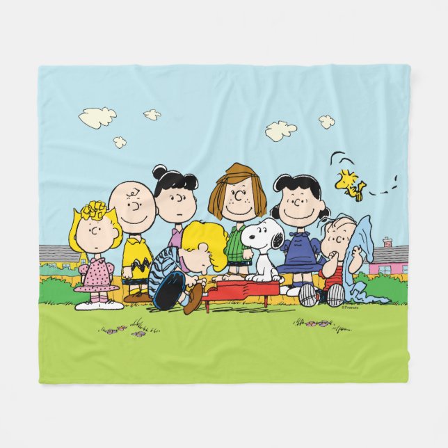 Manta Polar Cachorros | La pandilla alrededor del piano (Frente (Horizontal))