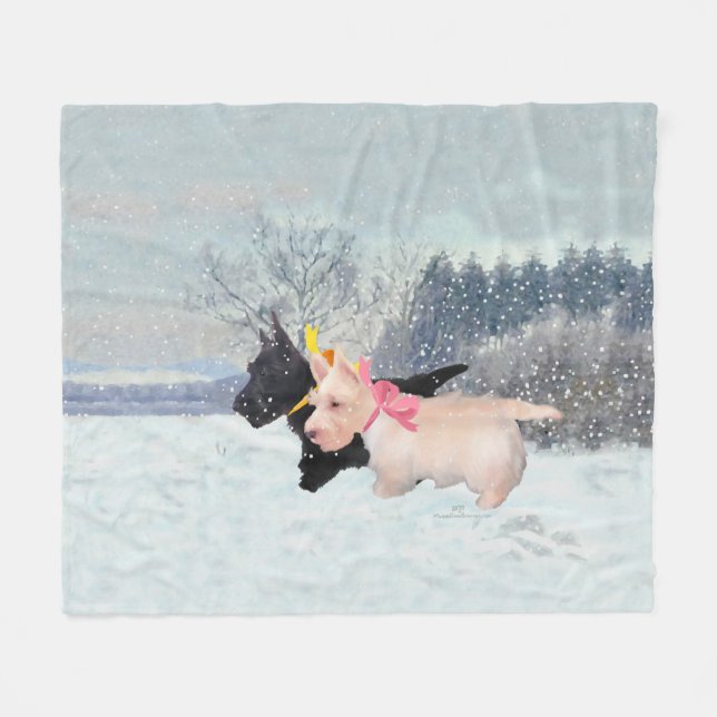 Manta Polar Cachorros Scottie (Frente (Horizontal))