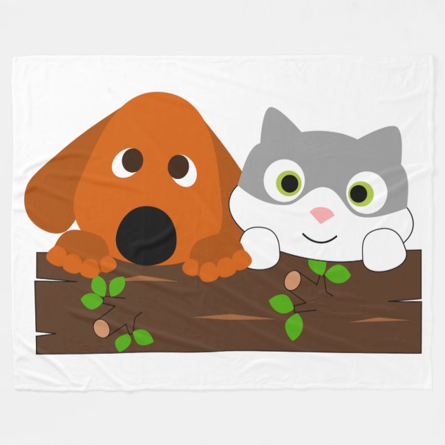 Manta Polar Cachorros y gatitos (Frente (Horizontal))