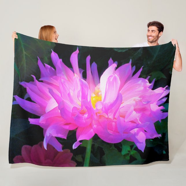 Manta Polar Cactus Dahlia rosa y morado asombroso (In situ)