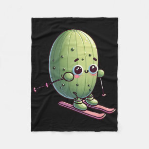 Manta Polar Cactus De Esquí Cute Alpino Nieve Kawaii Dibujos A