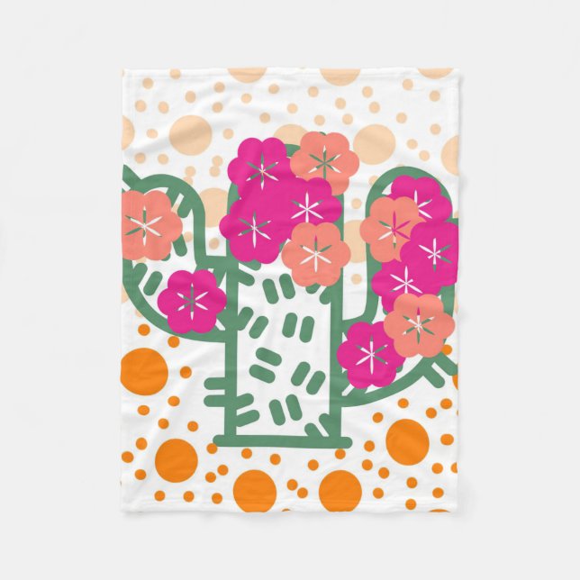 Manta Polar Cactus de primavera (Anverso)