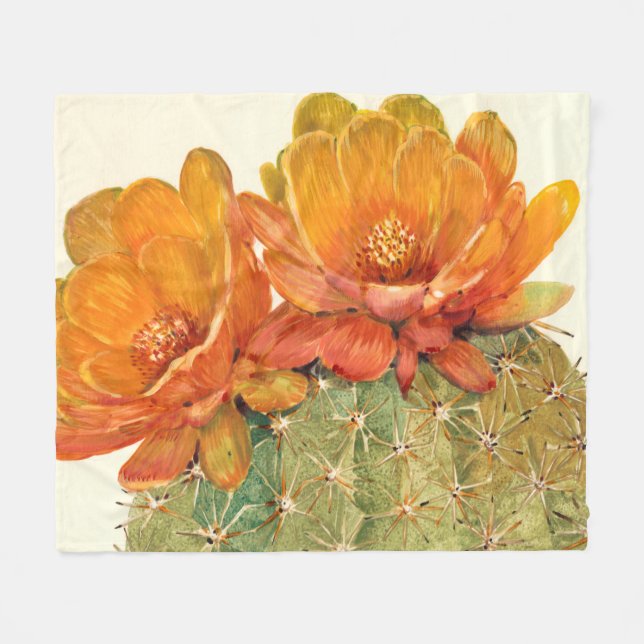 Manta Polar Cactus Naranja Blossoms (Frente (Horizontal))