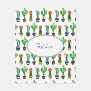 Manta Polar cactus, suculento, acuarela, fiesta, mexicano,