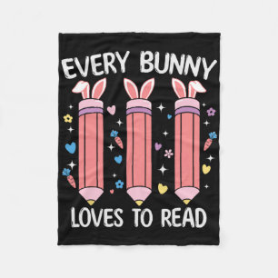 Manta Polar Cada conejo ama leer libros de Pascua para maestro