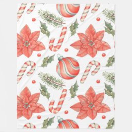 MANTA POLAR CADENAS Y ORNAMENTOS DE CANDIDATOS DE POINTSETIAS