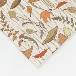 Manta Polar Caer hongos y hojas - patrón sin fisuras.