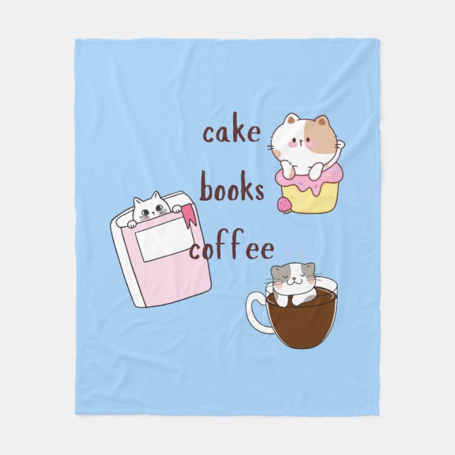 Manta Polar Café de los libros de pasteles (Anverso)