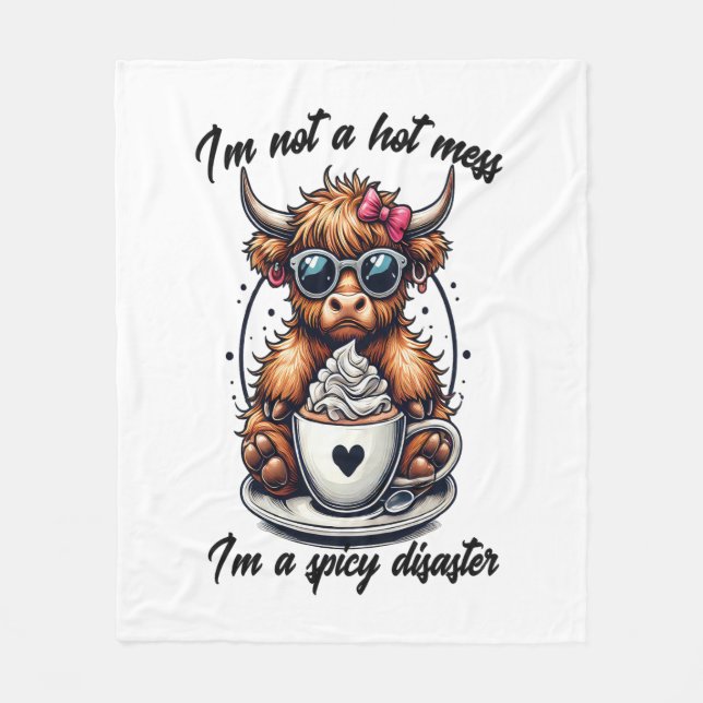 Manta Polar Café de vaca Highland, vaca de café (Anverso)