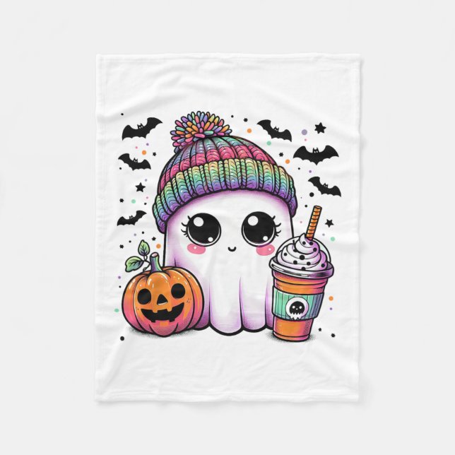 Manta Polar Café dulce fantasma latte ghost boo Halloween (Anverso)