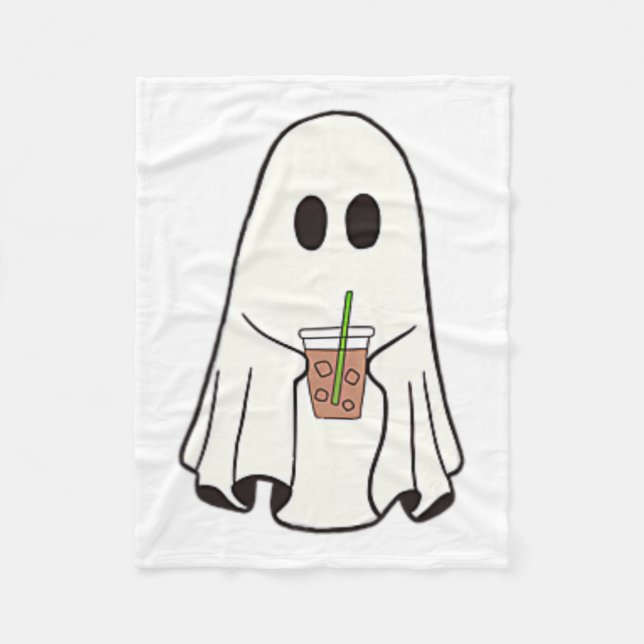 Manta Polar Café para beber fantasma Funny Cofón de disfraces  (Anverso)